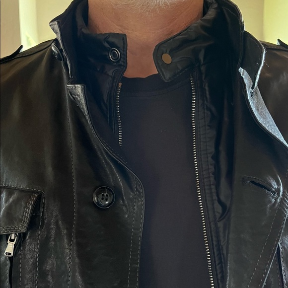 Men’s Leather Jacket Black Large Gimo’s Barcelino Italian European Style - Picture 4 of 7